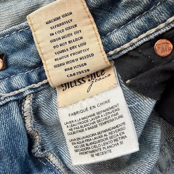 Miss Me Women’s Silver Sequin Lace Flap Pocket Bootcut Jeans Light Blue Size 28 - Picture 10 of 12